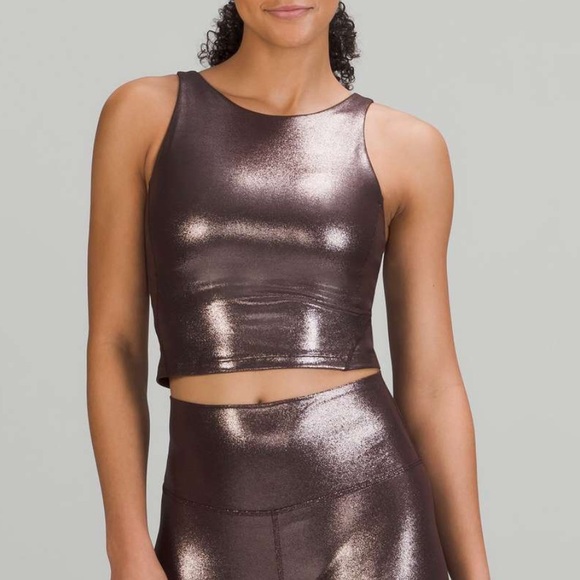 NWT $68 Lululemon Align High-Neck Tank Top Shine Radiate Foil Print French Press - Picture 1 of 7